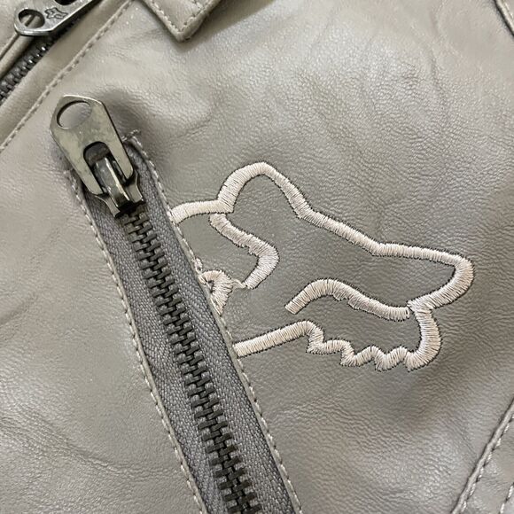 Fox‎ Racing Riders Faux Leather Jacket Womens Biker Size Large Embroidered - Picture 10 of 11